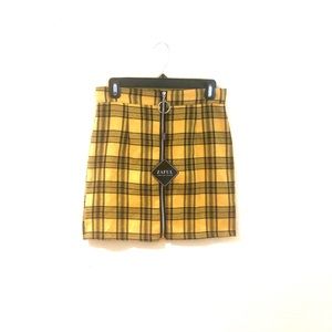 Yellow plaid skirt